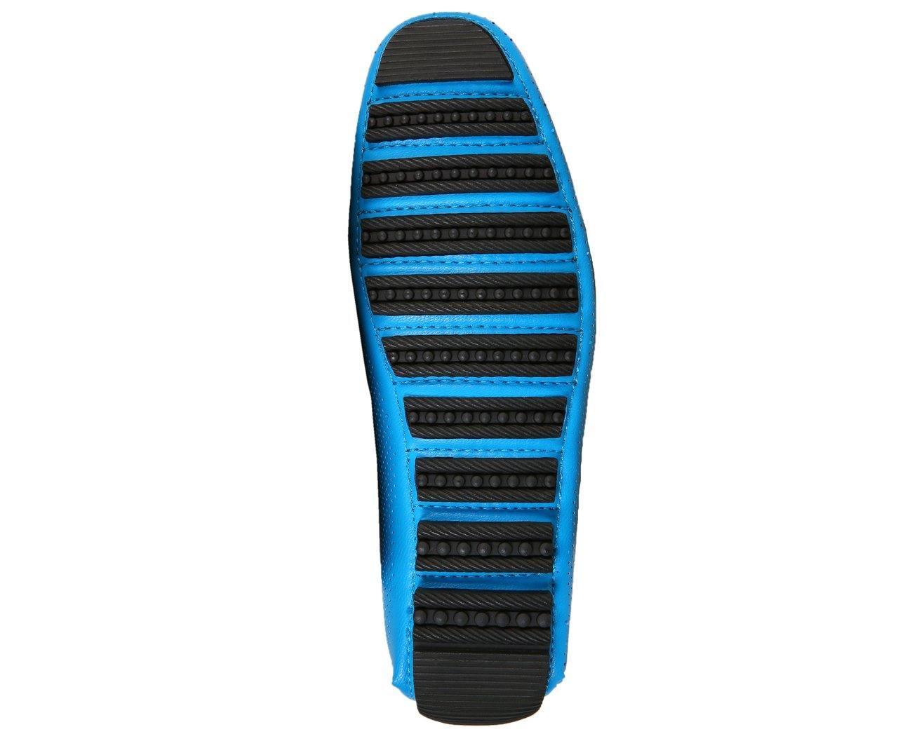 Men's Turquoise Perforated Smooth Driving Moccasin/Loafers Shoes - Upscale Men's Fashion