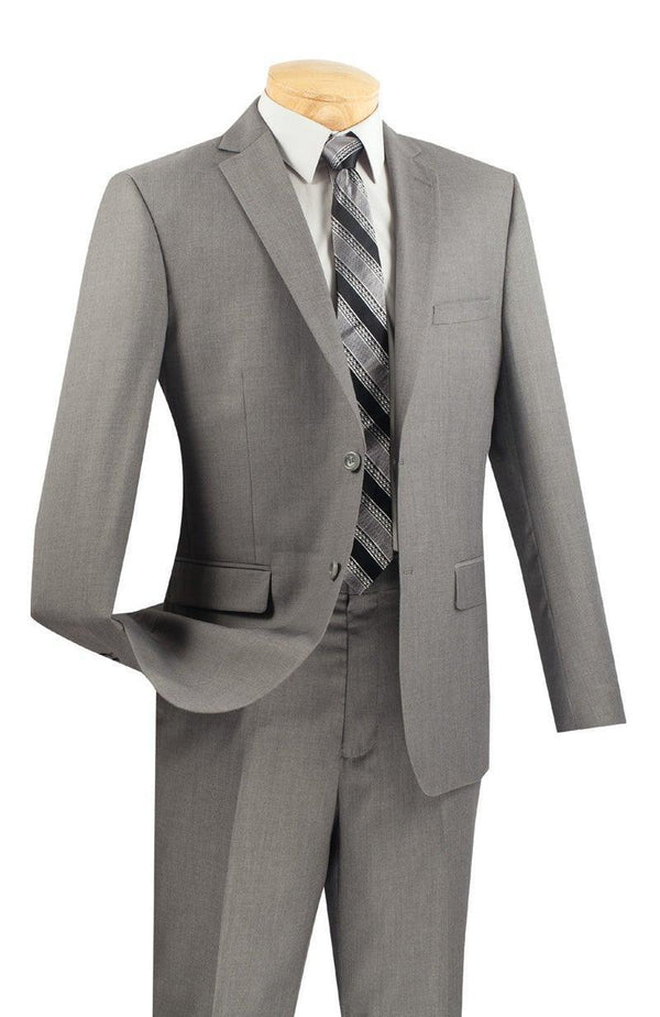 Men's Ultra Slim Fit suit 2 Piece -color Gray - Upscale Men's Fashion