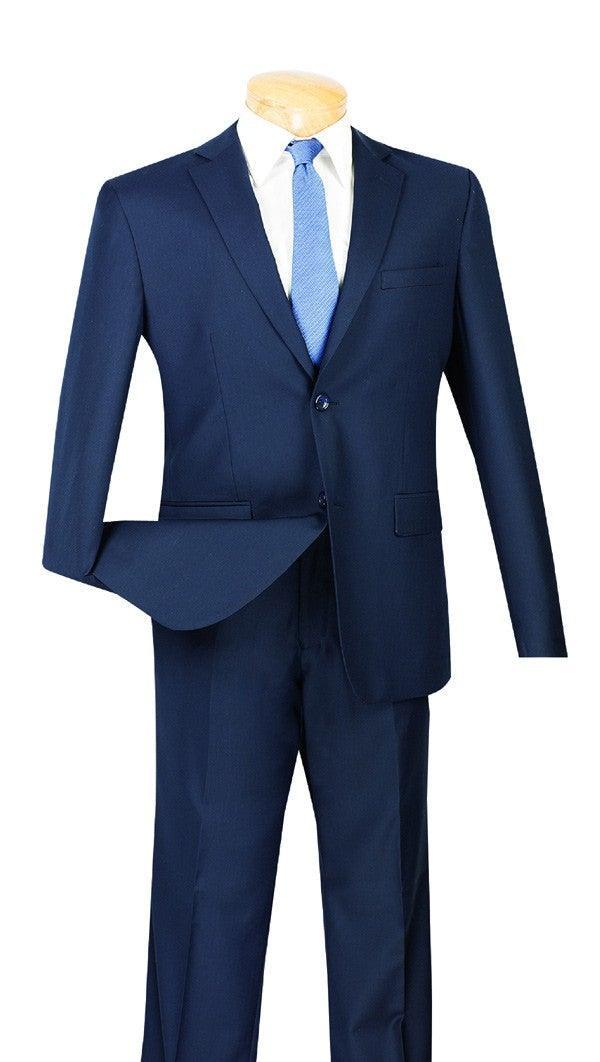 Men's Ultra Slim Fit suit 2 Piece-color Navy - Upscale Men's Fashion