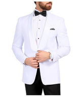 Men's White Slim Fit Shawl Lapel Tuxedo Dinner Jacket - Upscale Men's Fashion