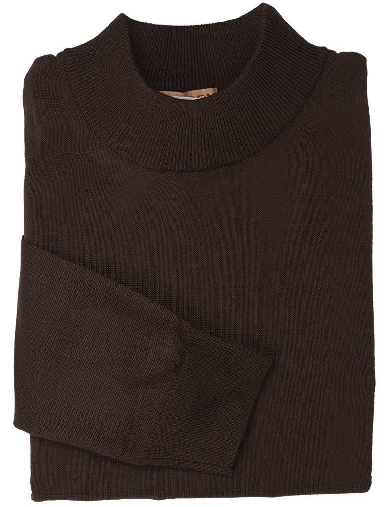 Mock Neck Sweater Color Brown - Upscale Men's Fashion