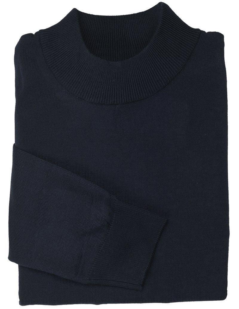 Mock Neck Sweater Color Navy - Upscale Men's Fashion