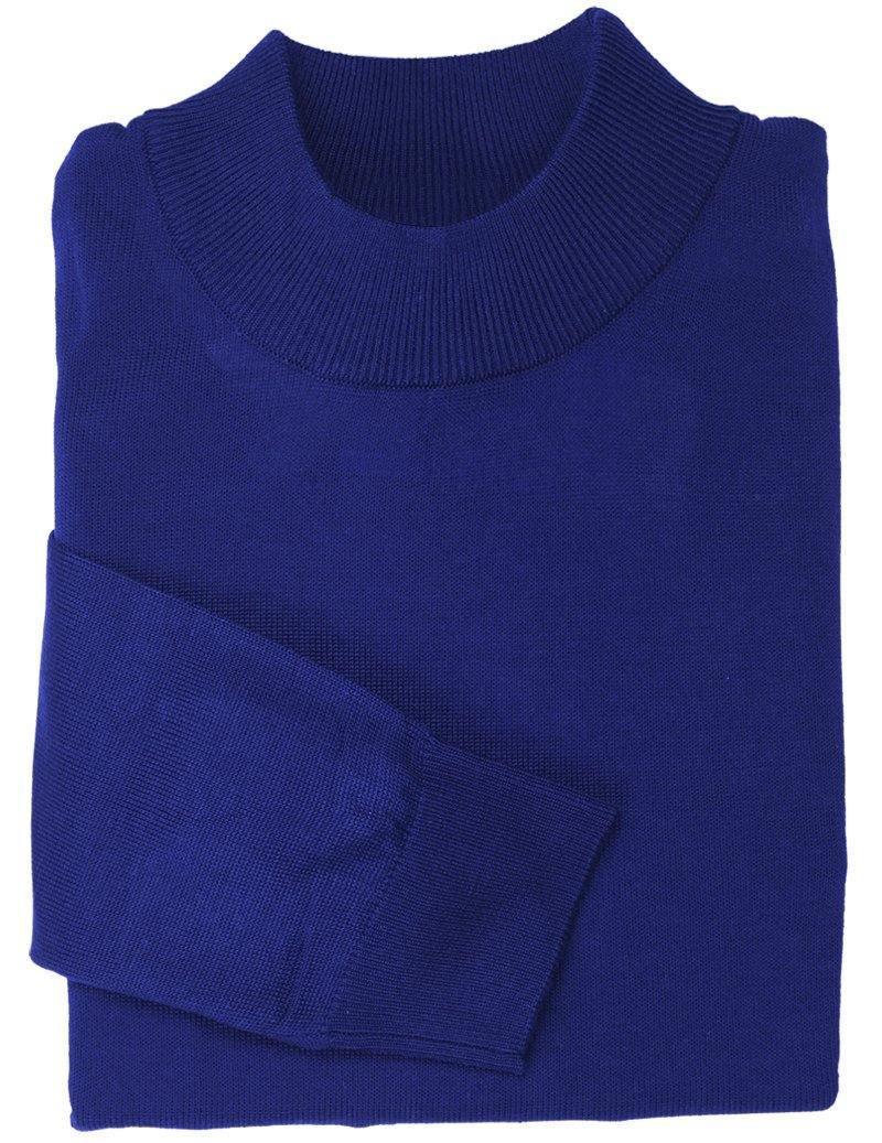 Mock Neck Sweater Color Royal Blue - Upscale Men's Fashion