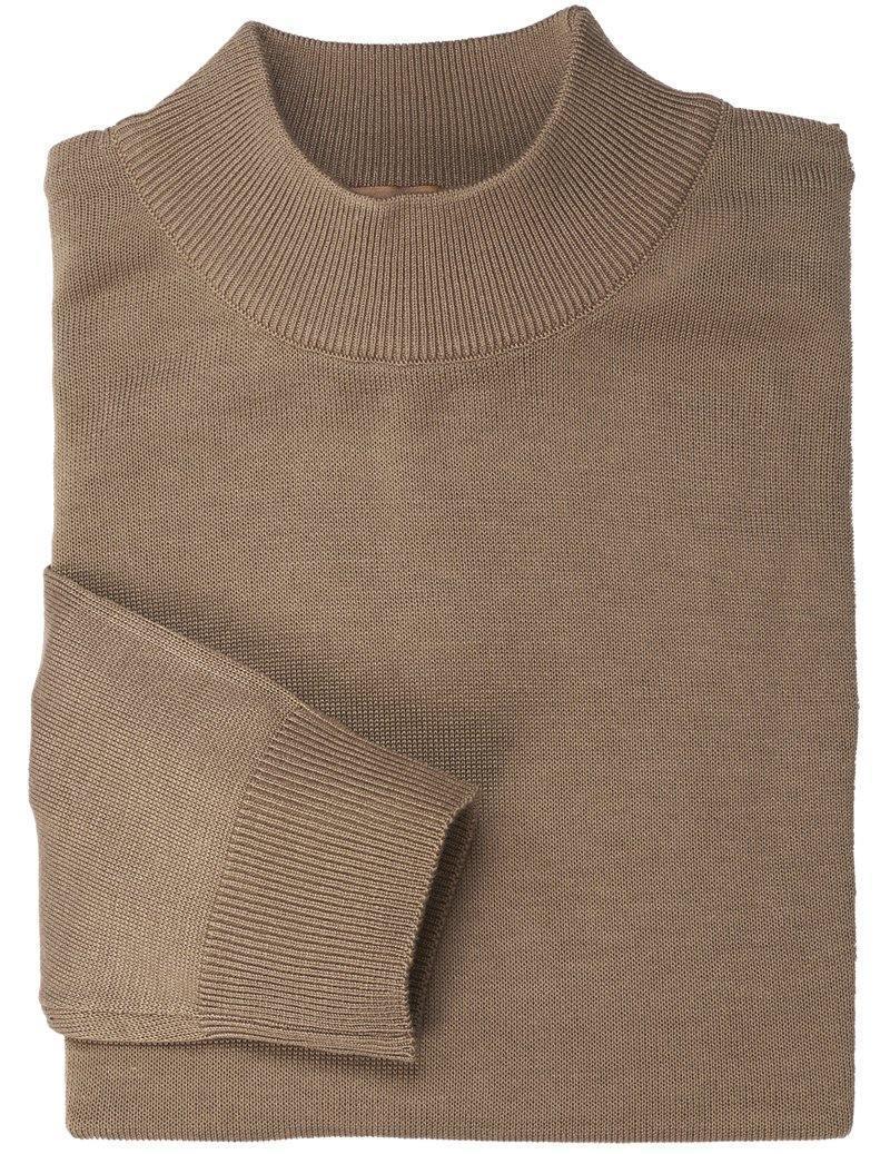 Mock Neck Sweater Color Coffee- Upscale Men's Fashion
