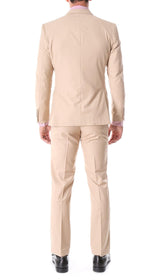 Oslo Collection - Slim Fit 2 Piece Suit Color Tan - Upscale Men's Fashion