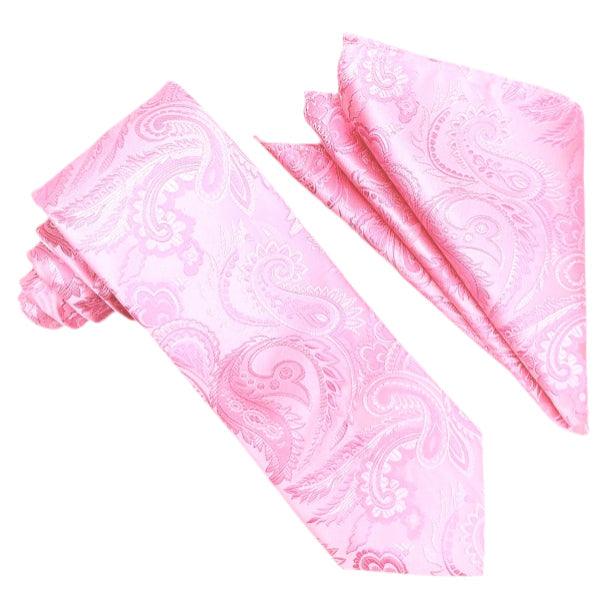 Pink Paisley Tie and Hanky Set - Upscale Men's Fashion