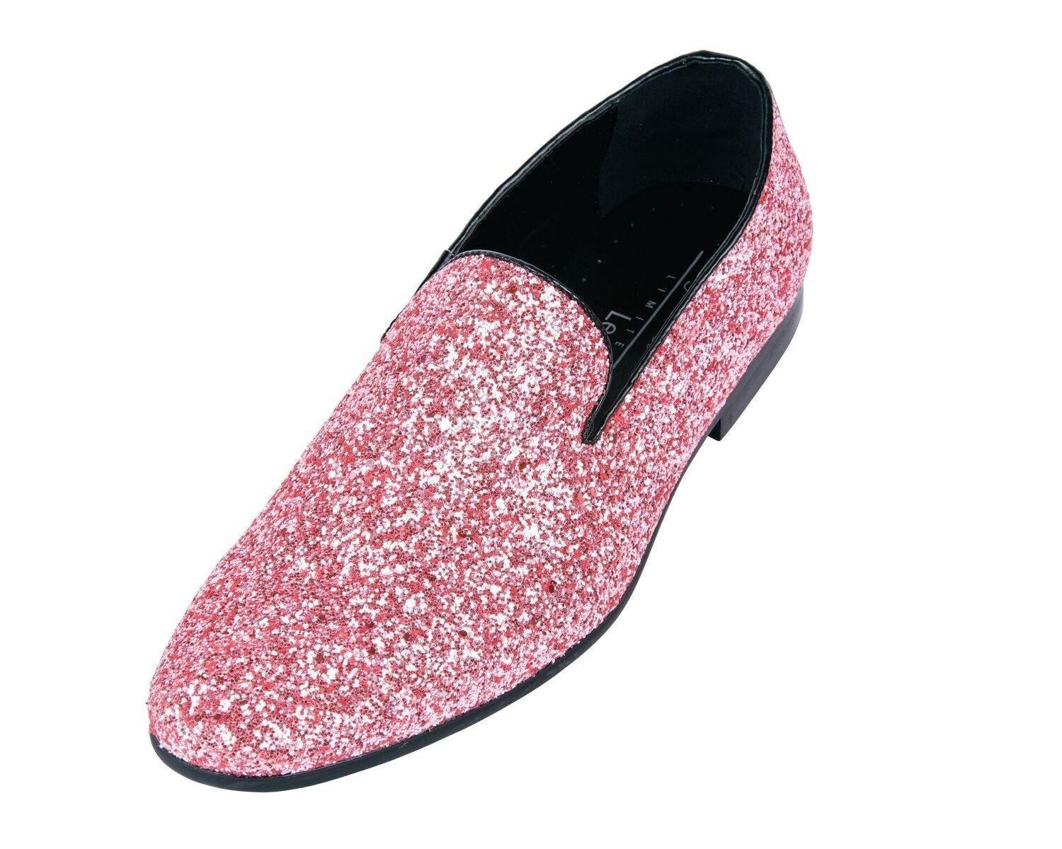 Pink Sparkle Slip On Men's Shoes, 10½