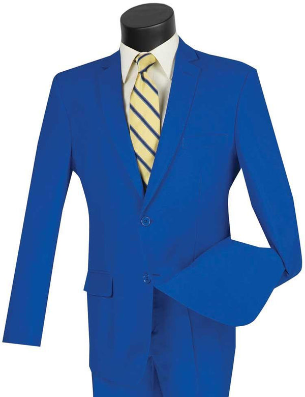 Royal Blue Regular Fit 2 Piece Suit - Upscale Men's Fashion