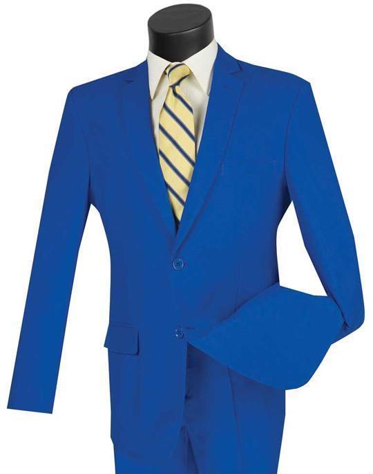Slim Fit Suit 2 Piece Color Royal - Upscale Men's Fashion
