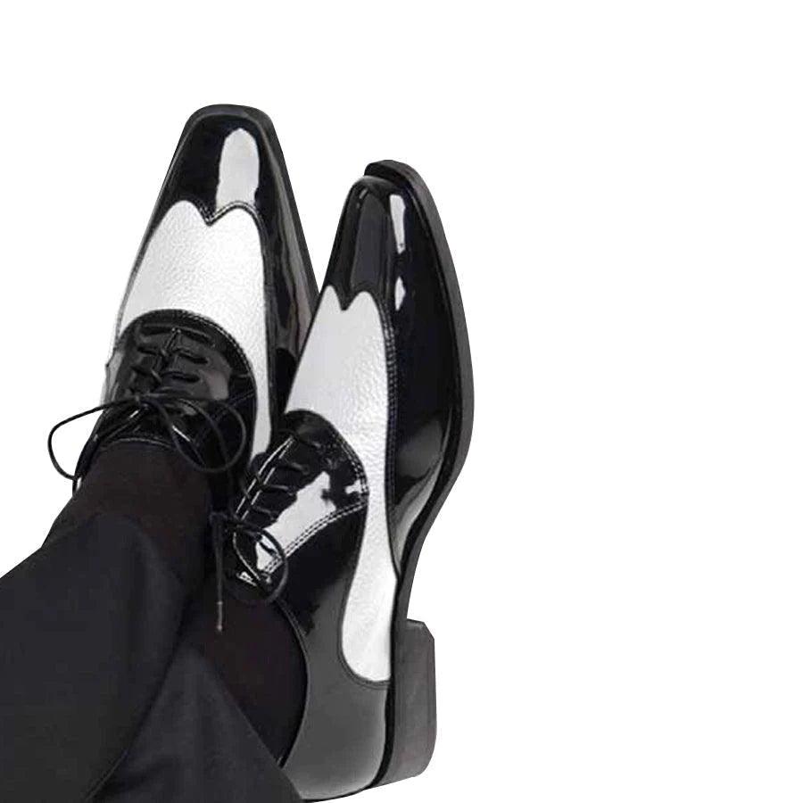 Black white tuxedo shoes discount