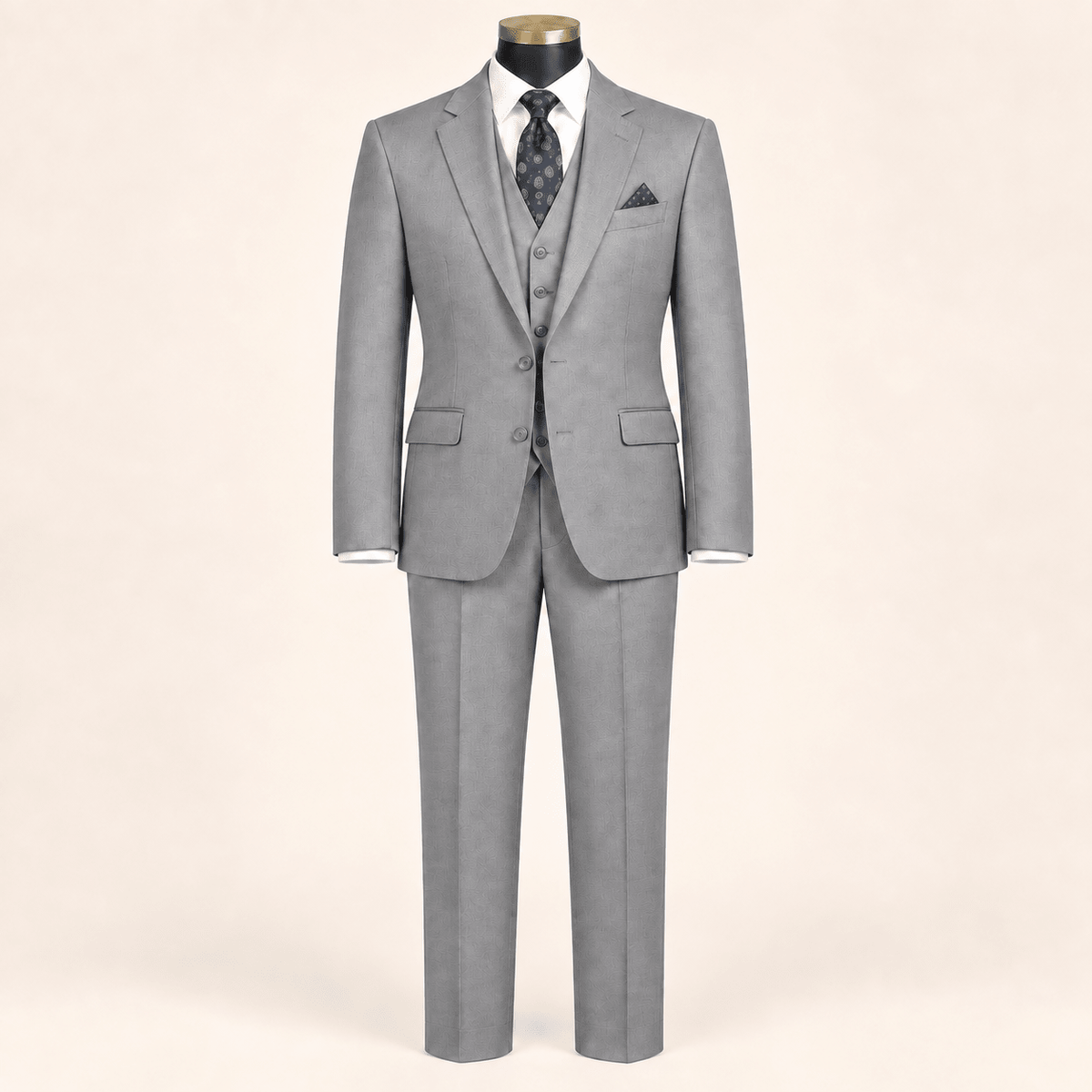 Men’s Ash Tailored Fit 3-Piece Wool Suit – Statement - Upscale Men's Fashion