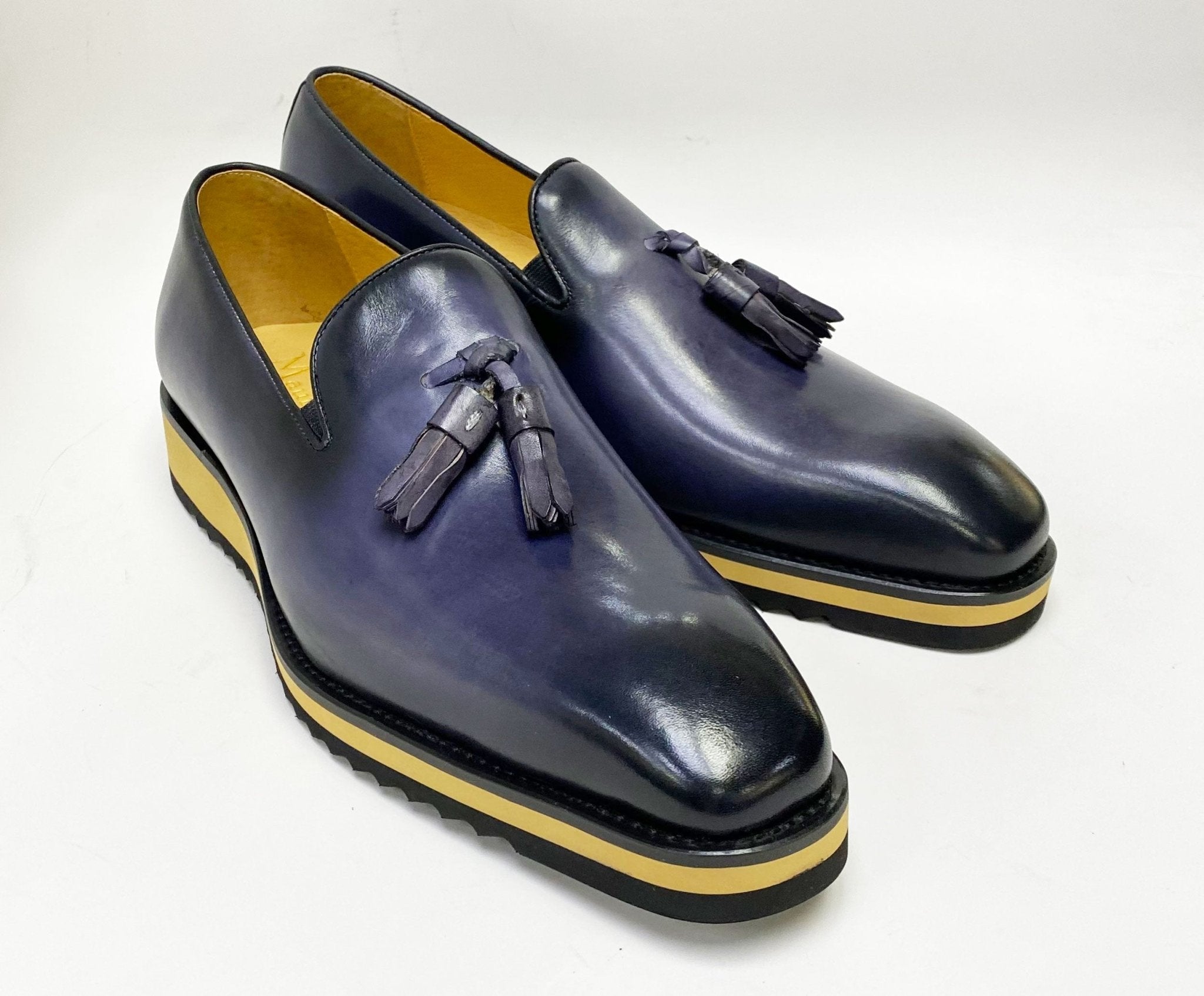 Calfskin Slip-On Tasseled Loafer Grey - Upscale Men's Fashion