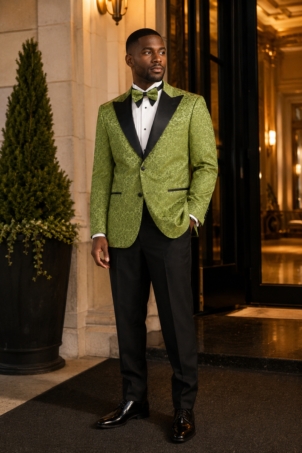 Men's Pesto Floral Jacquard Regular Fit Dinner Jacket – Fiorenzo Collection