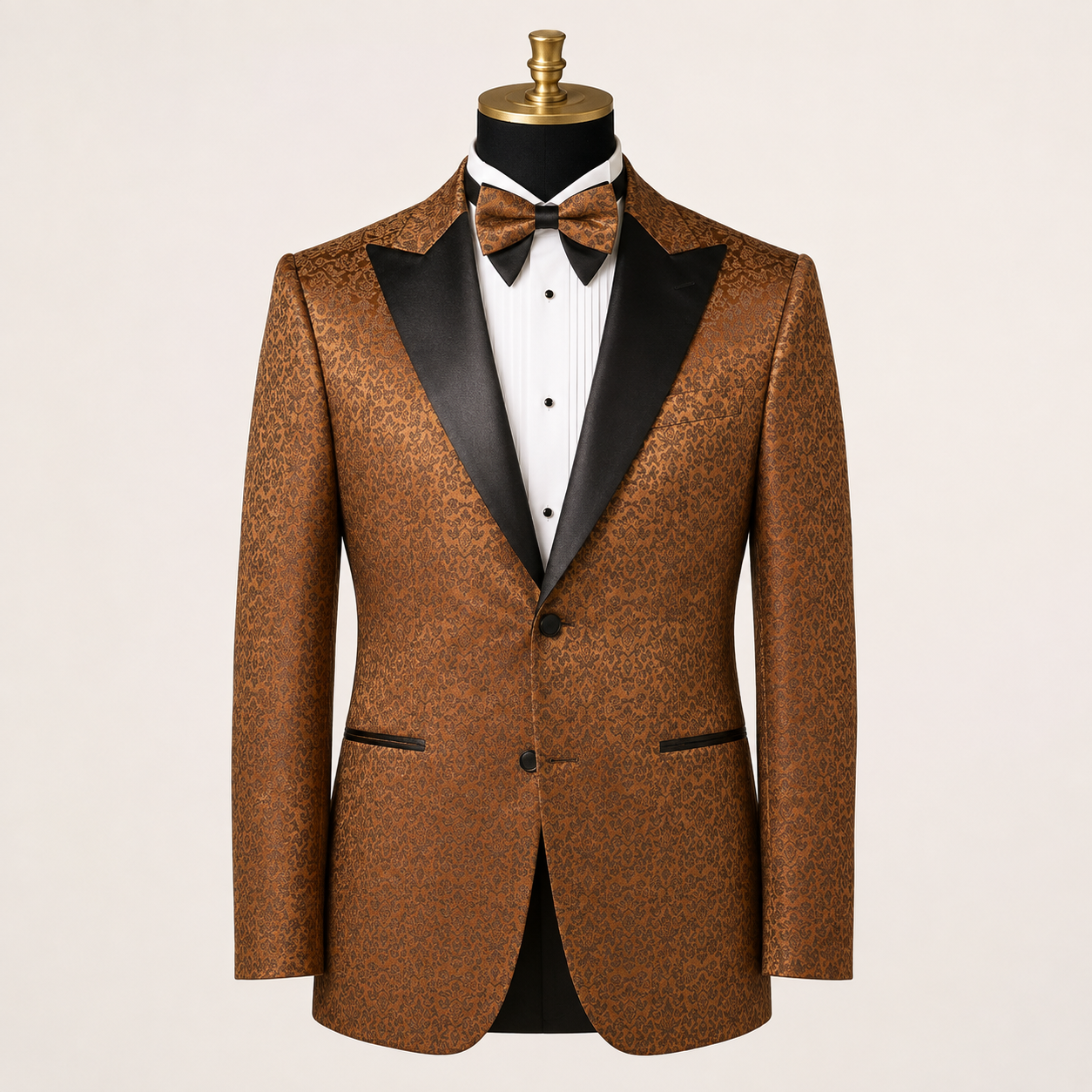 Men's Brown Floral Jacquard Regular Fit Dinner Jacket – Fiorenzo Collection