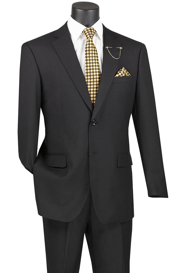 Suit - Black Regular Fit Two Piece Suit