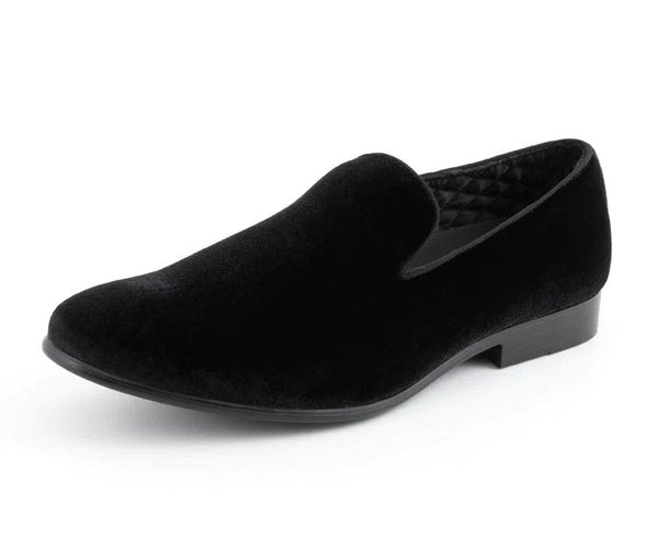 Shoes - Black Suede Smoking Slipper Shoes