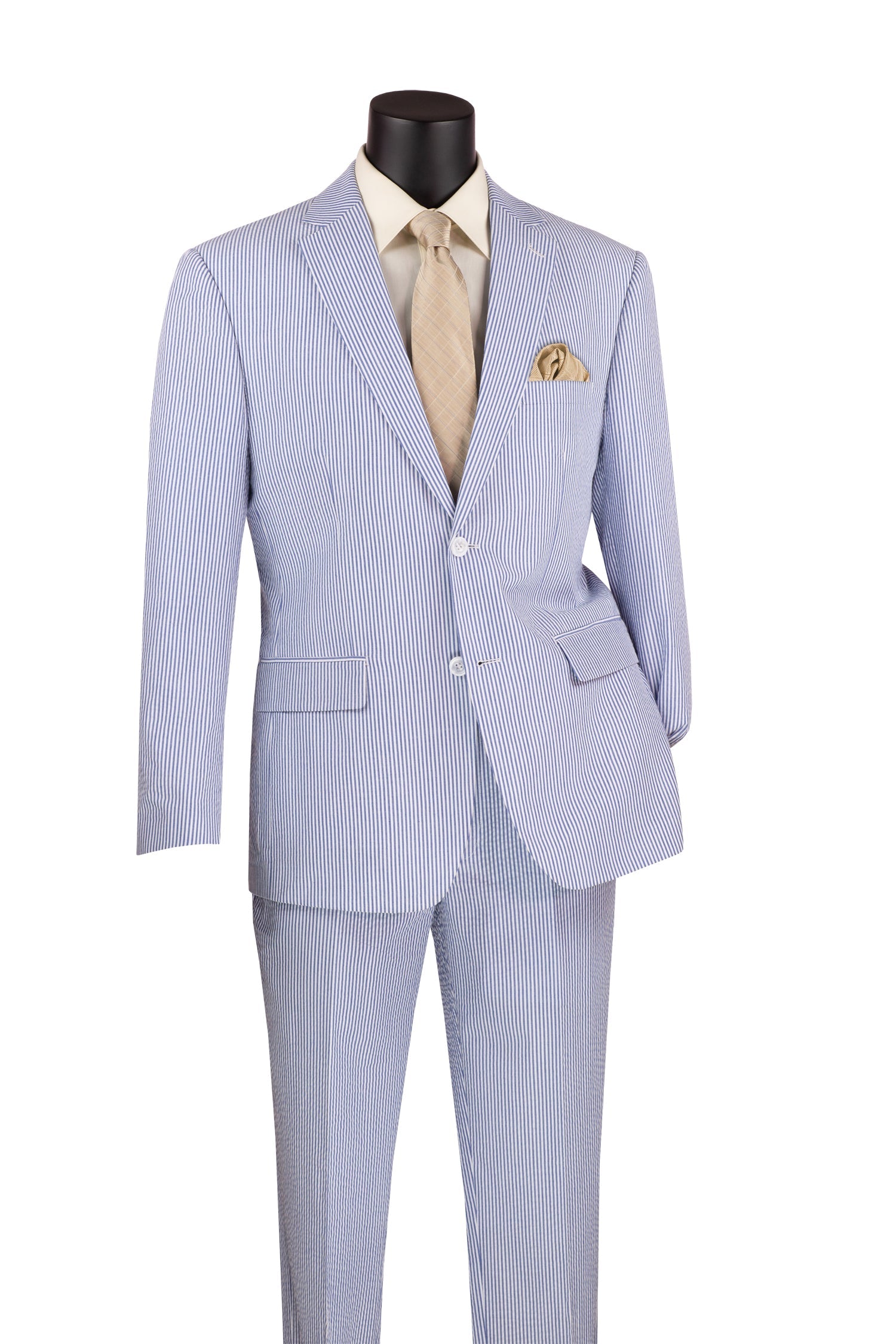 Suit - MEN'S 2 PC SEERSUCKER SUIT COLOR BLUE