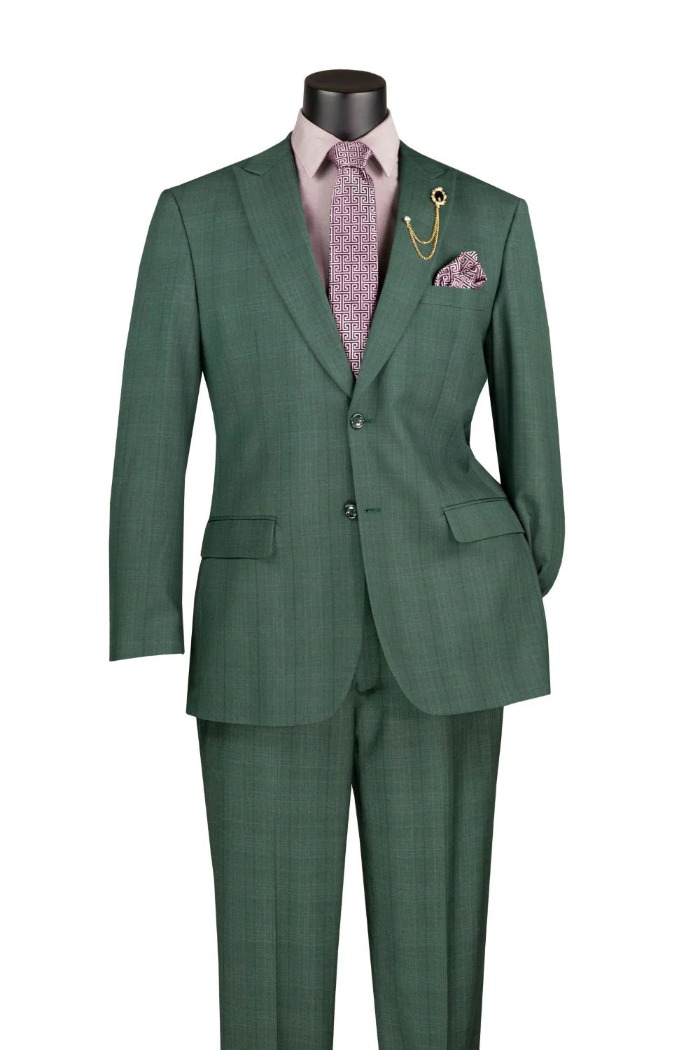 Cambridge Collection – Forest Green Men’s Regular Fit Glen Plaid Suit
