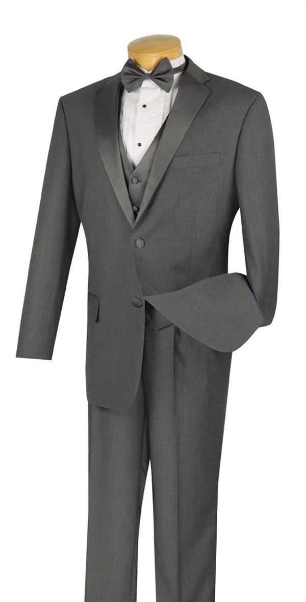 Gray 3-Piece Regular Fit Tuxedo Suit – Regal Collection