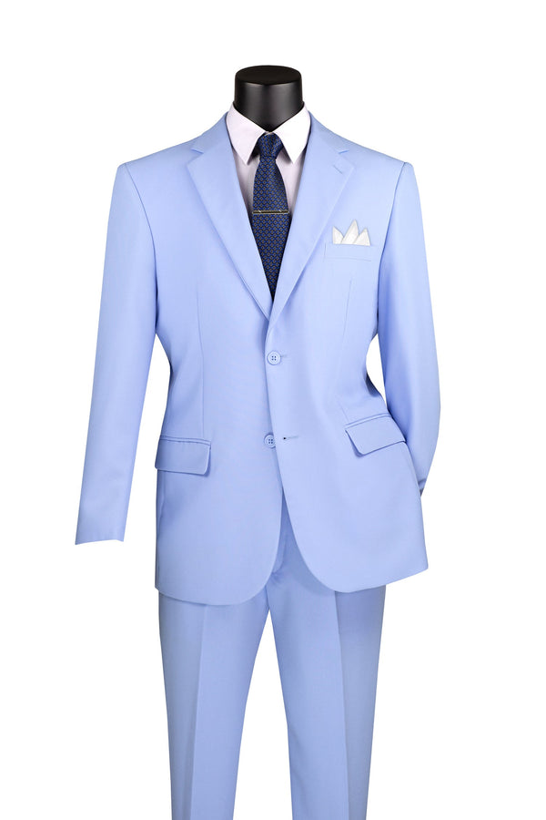 Sky-Blue Regular-Fit 3-Piece Suit