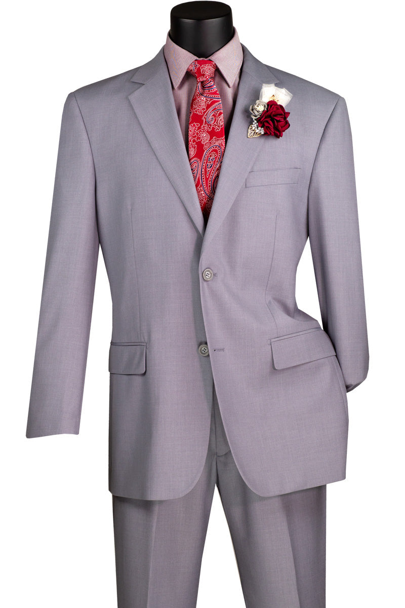Suit - Light Gray Regular Fit Two Piece Suit