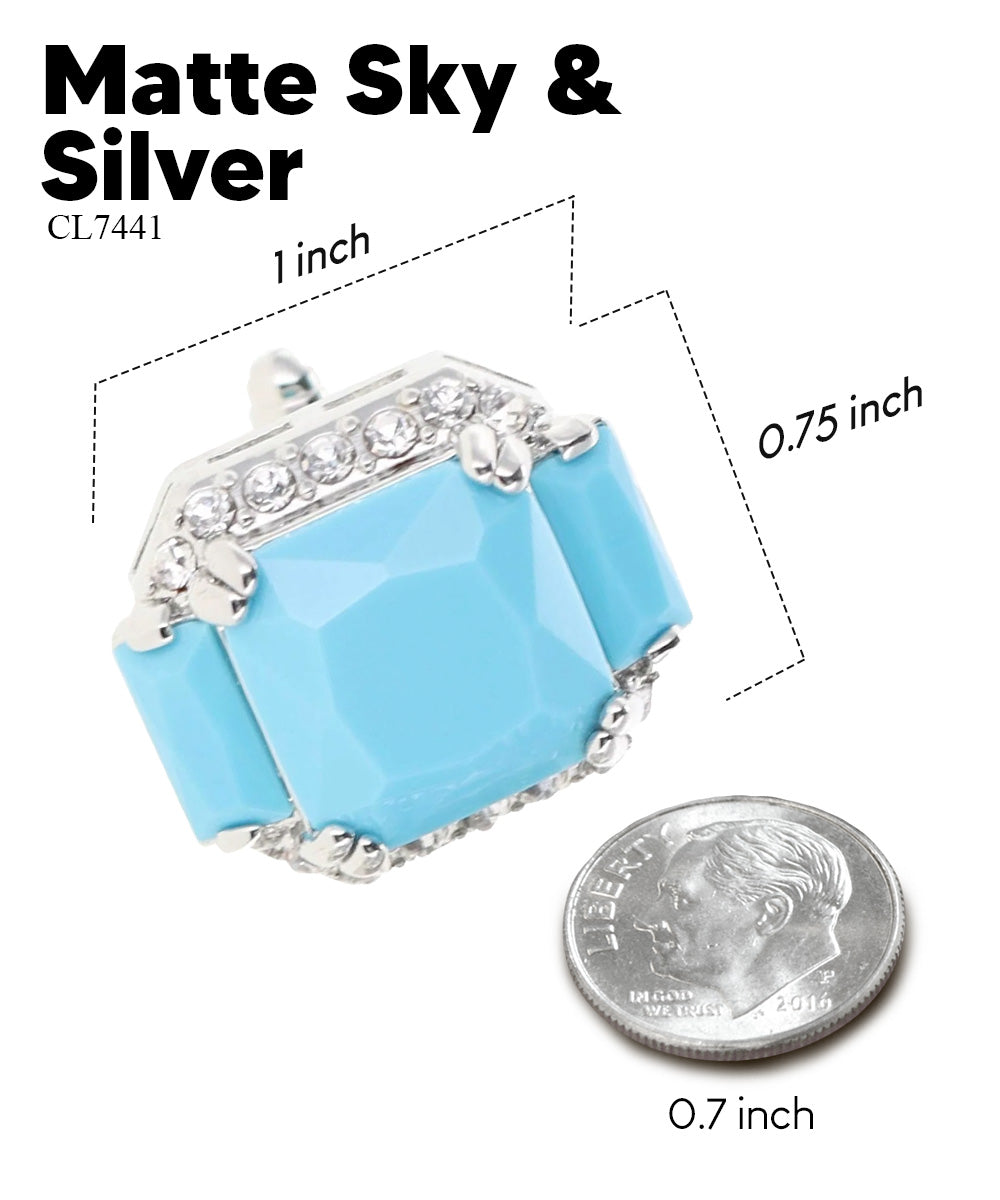 Vittorio Vico – Rectangular Diamond-Flanked Crystal Cufflinks