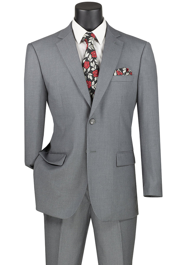 Suit - Medium Gray Regular Fit Two Piece Suit