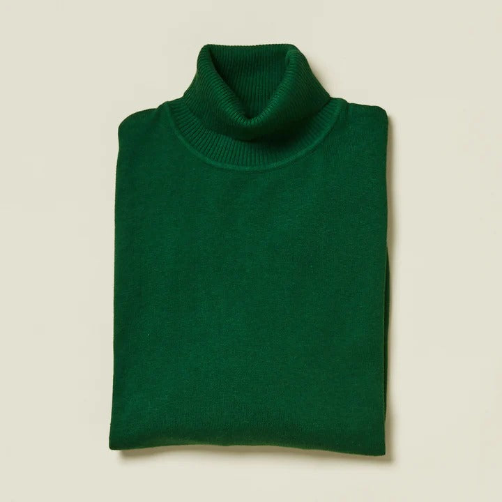 Men's Turtleneck Sweater color Green Sapphire