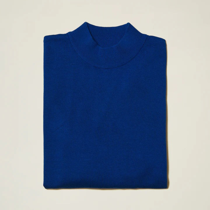 Mock Neck Sweater color River Blue