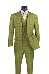 Moss Green WIndowpane Suit