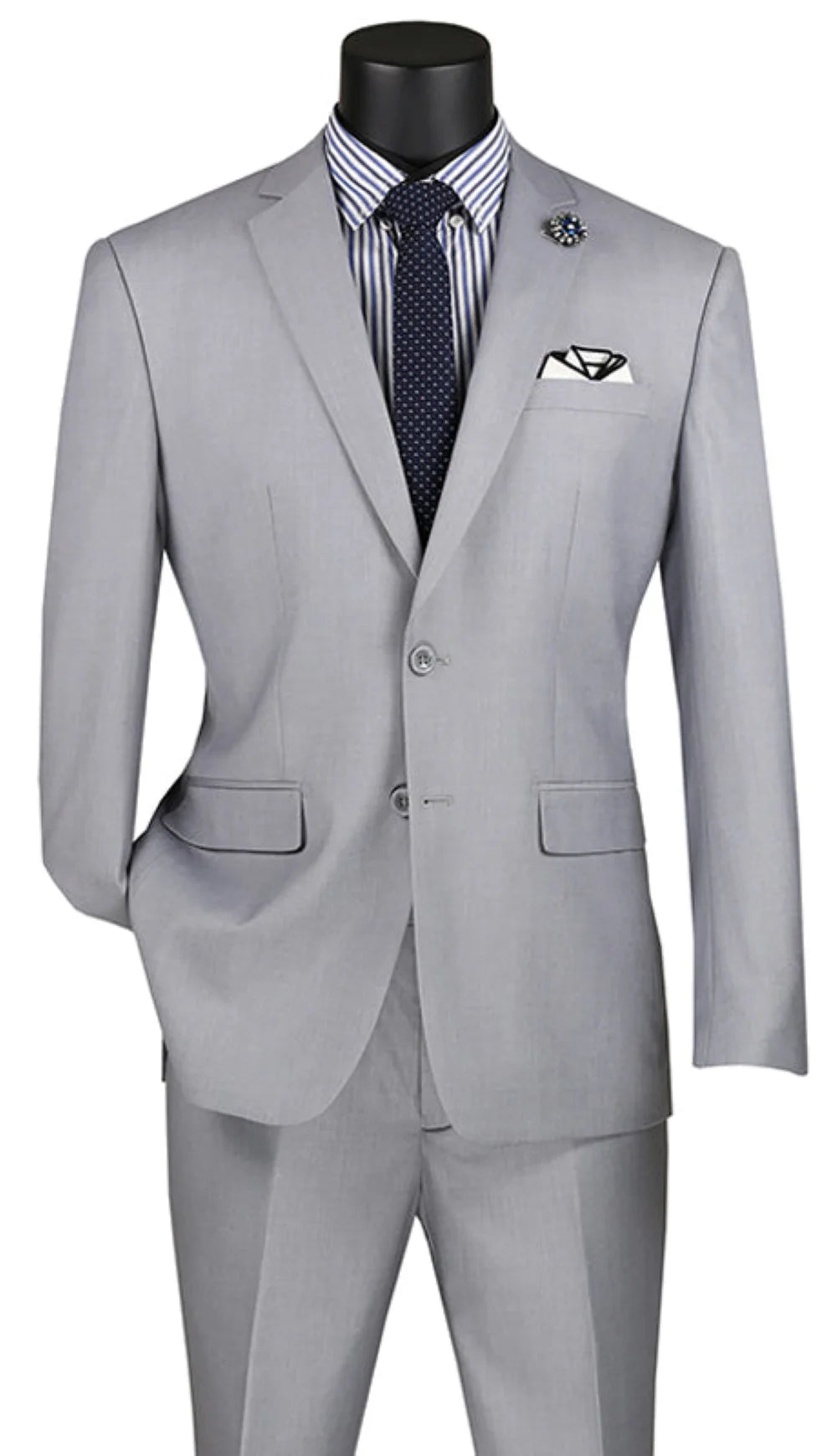 Oslo Collection - Slim Fit 2 Piece Suit Color Light Grey