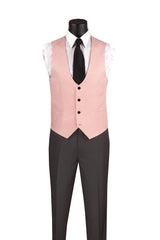 Tuxedo - Pink Jaquard Three Piece Slim Fit Tuxedo