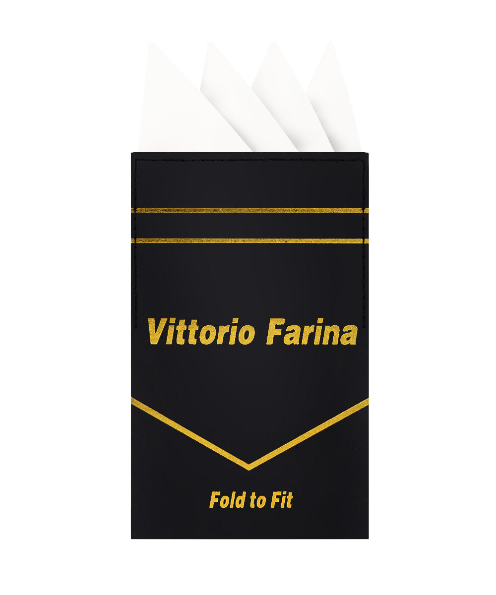 Vittorio Farina Men's Pre-Folded Pocket Square: Four-Point