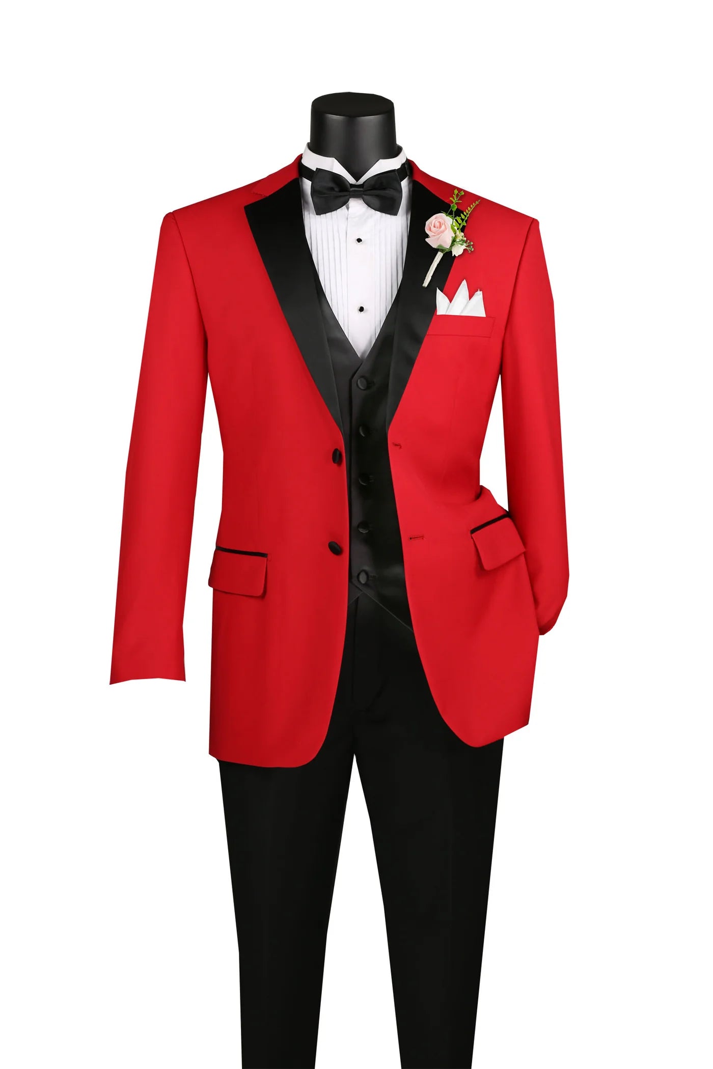 Red 3-Piece Regular Fit Tuxedo Suit – Regal Collection