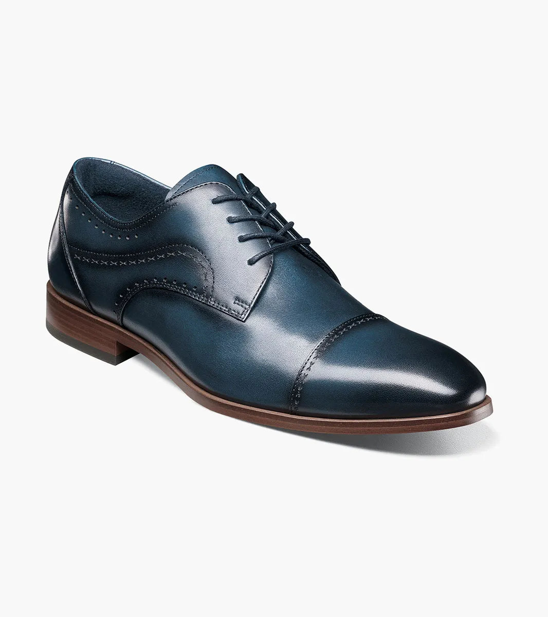 Stacy Adams Bryant Cap Toe Oxford in Navy - Versatile and Stylish Leather Shoes