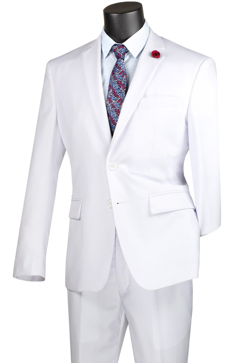 Suit - White Regular Fit Two Piece Suit