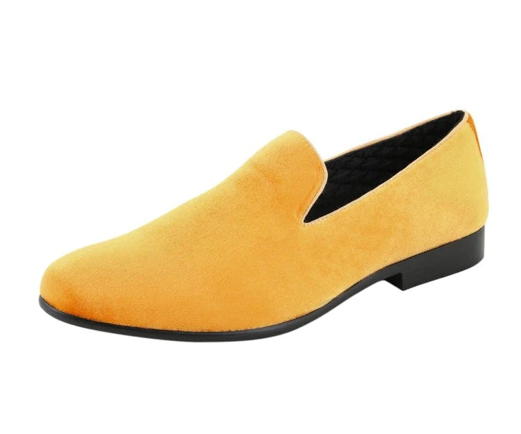 Shoes - Yellow Suede Smoking Slipper Shoes