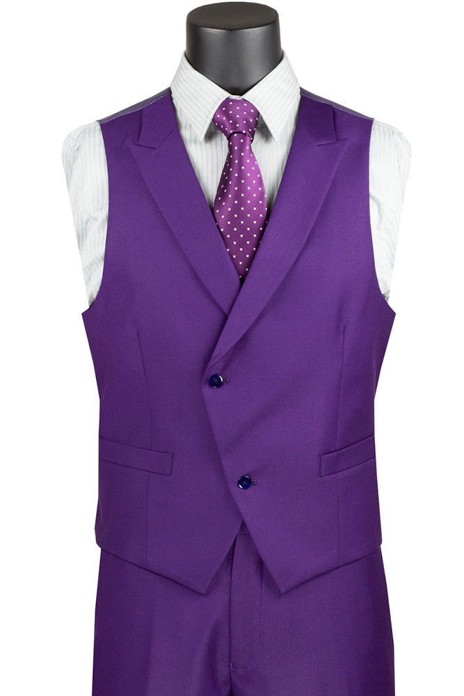 Purple double-breasted vest detail for men's Altavilla 3-piece suit