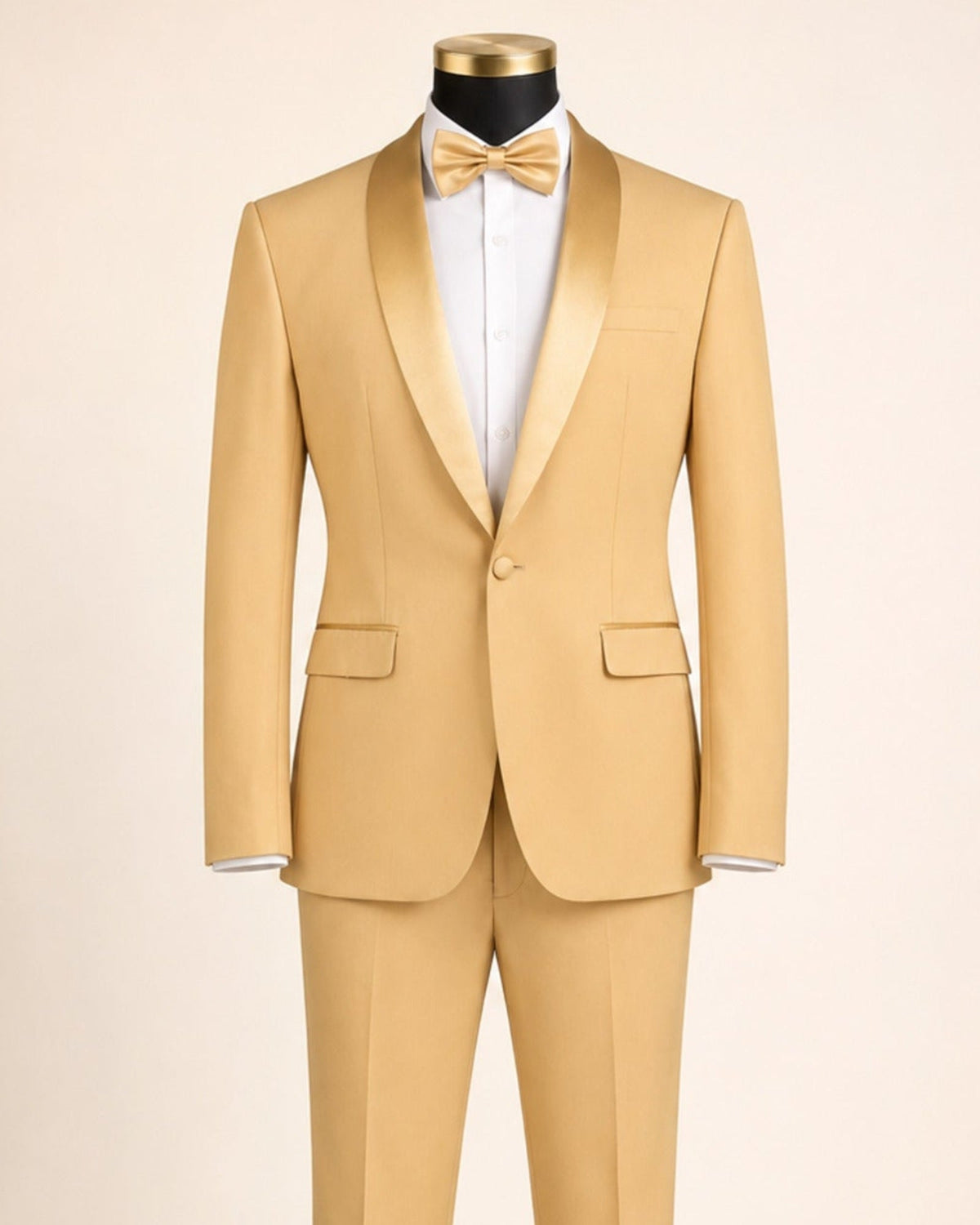 Men's Light Gold Slim Fit 2-Piece Shawl Lapel Tuxedo – Aurelio Collection - Upscale Men's Fashion