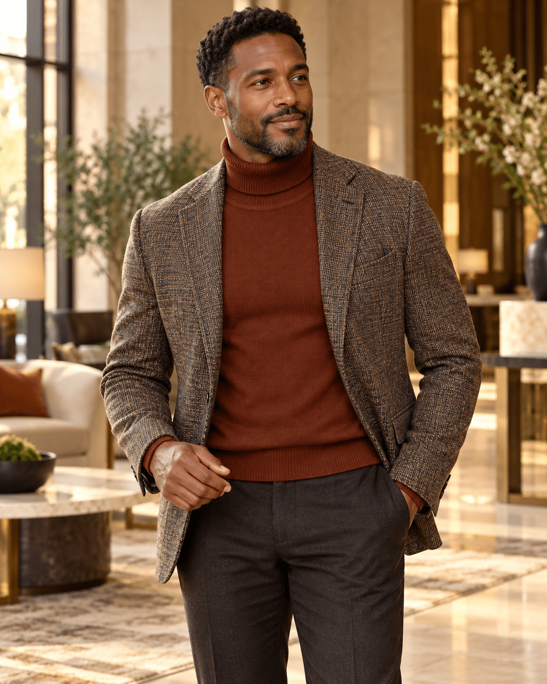 Men's Turtleneck Sweater color Aztec - Upscale Men's Fashion