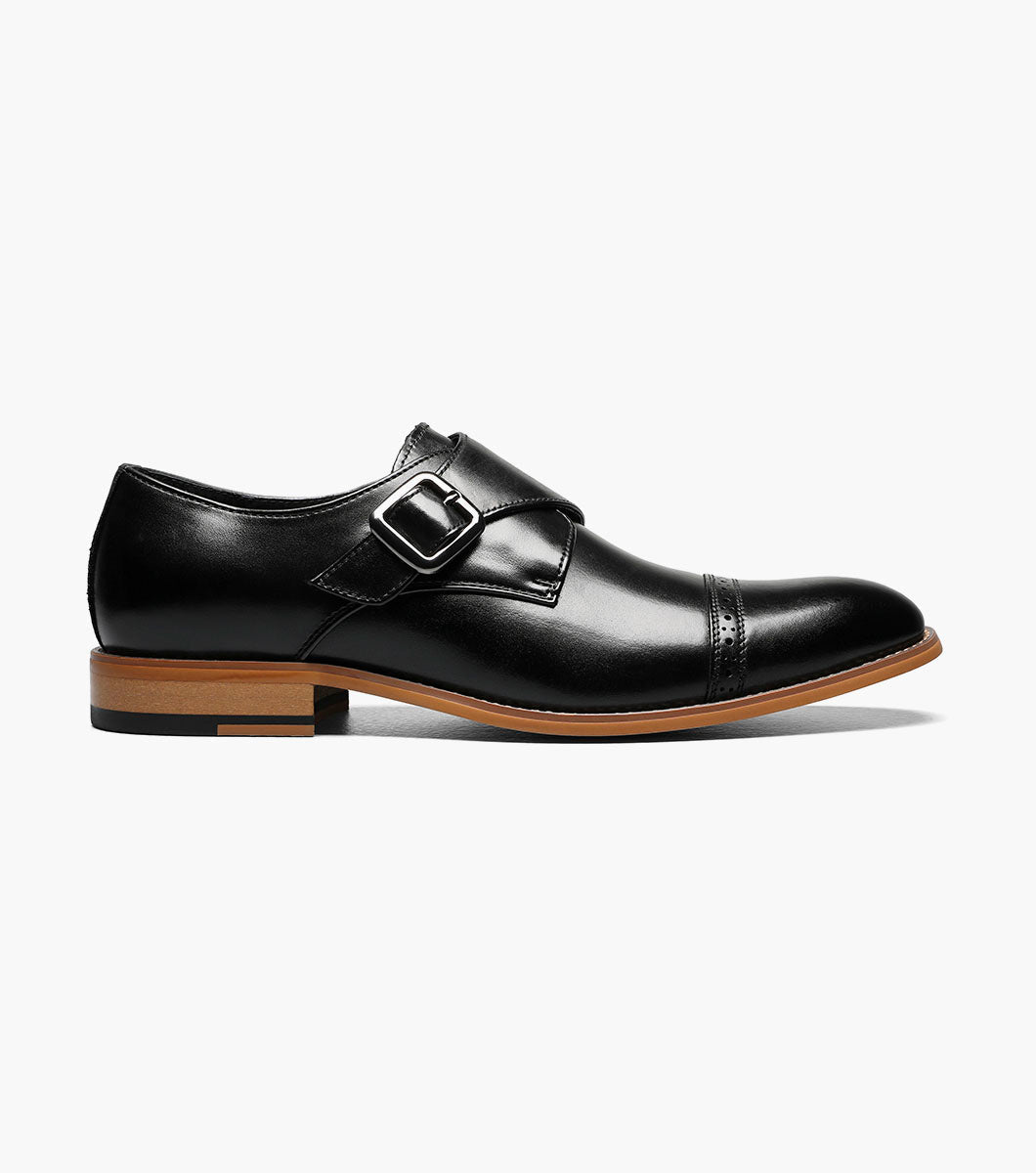 Desmond Cap Toe Monk Strap Dress Shoe – Black - Upscale Men's Fashion