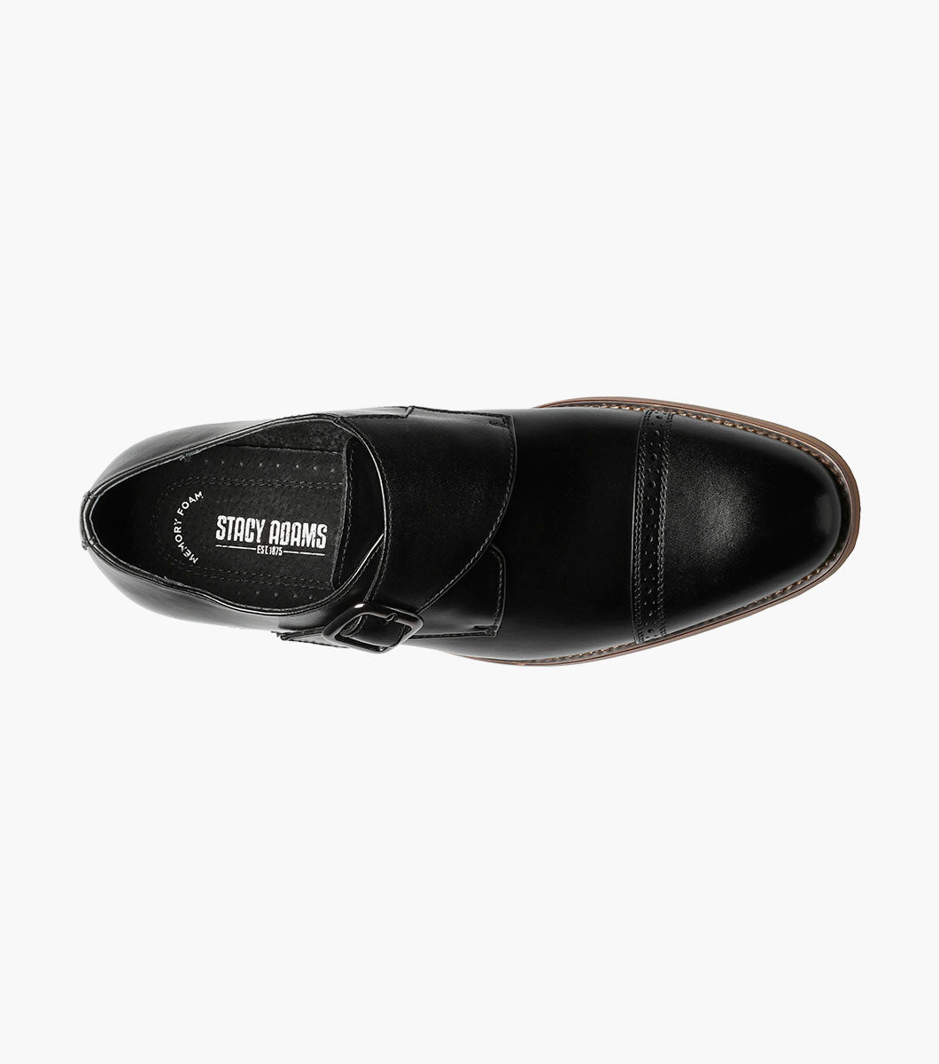 Desmond Cap Toe Monk Strap Dress Shoe – Black - Upscale Men's Fashion
