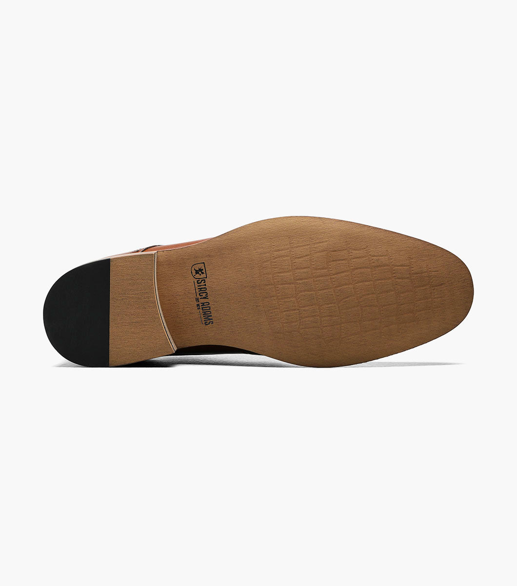 Desmond cognac cap toe monk strap dress shoe - side view