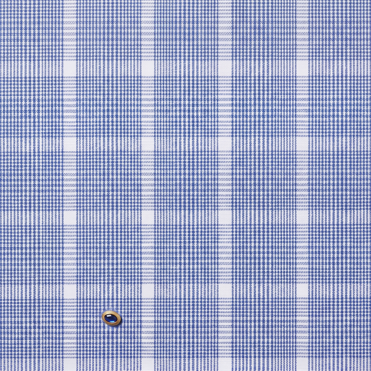 blue plaid dress shirt fabric swatch close-up