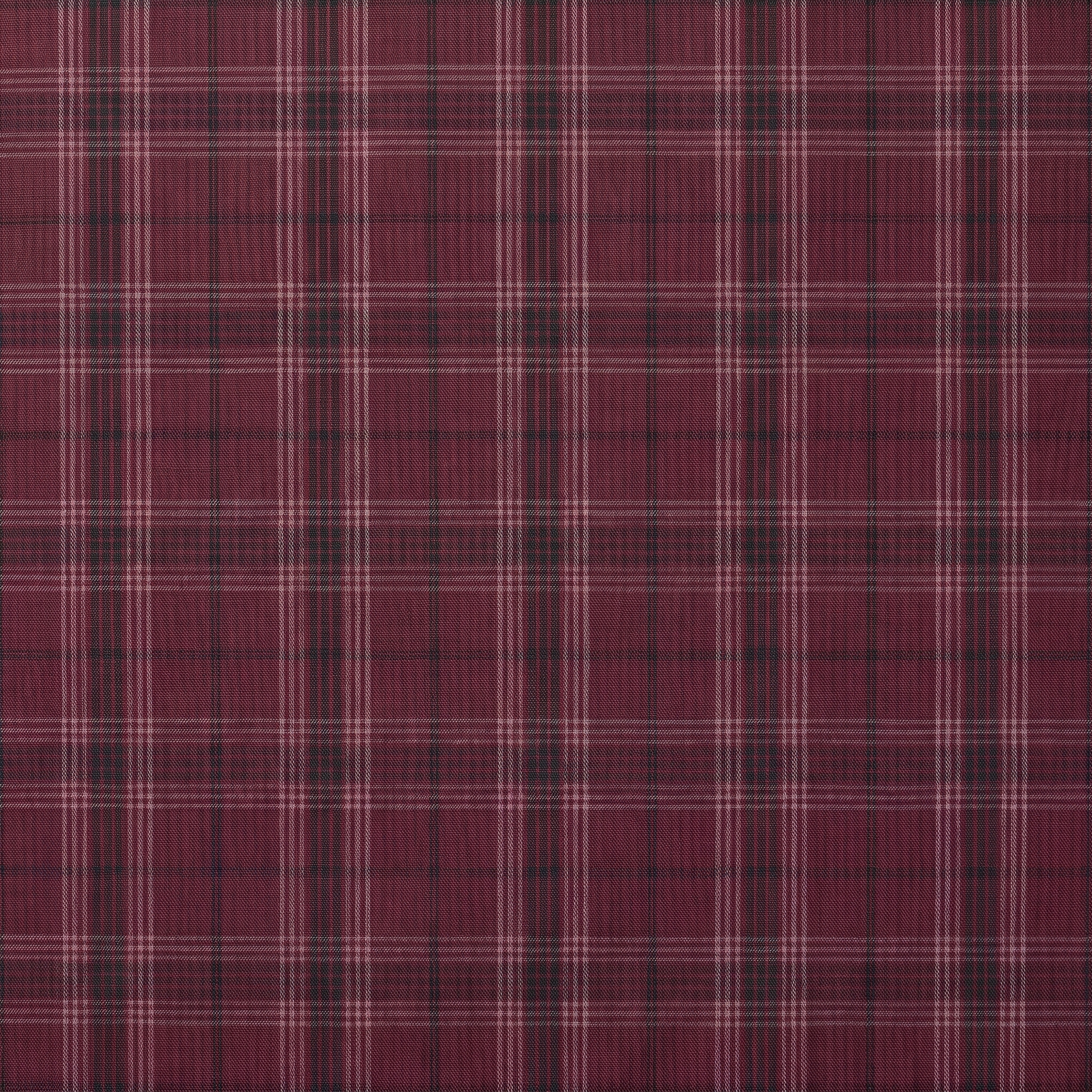 burgundy plaid dress shirt fabric swatch close-up