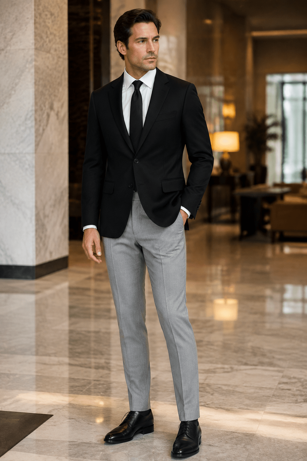 Ferera Collection Men's Black Modern Fit Suit Jacket - Upscale Men's Fashion