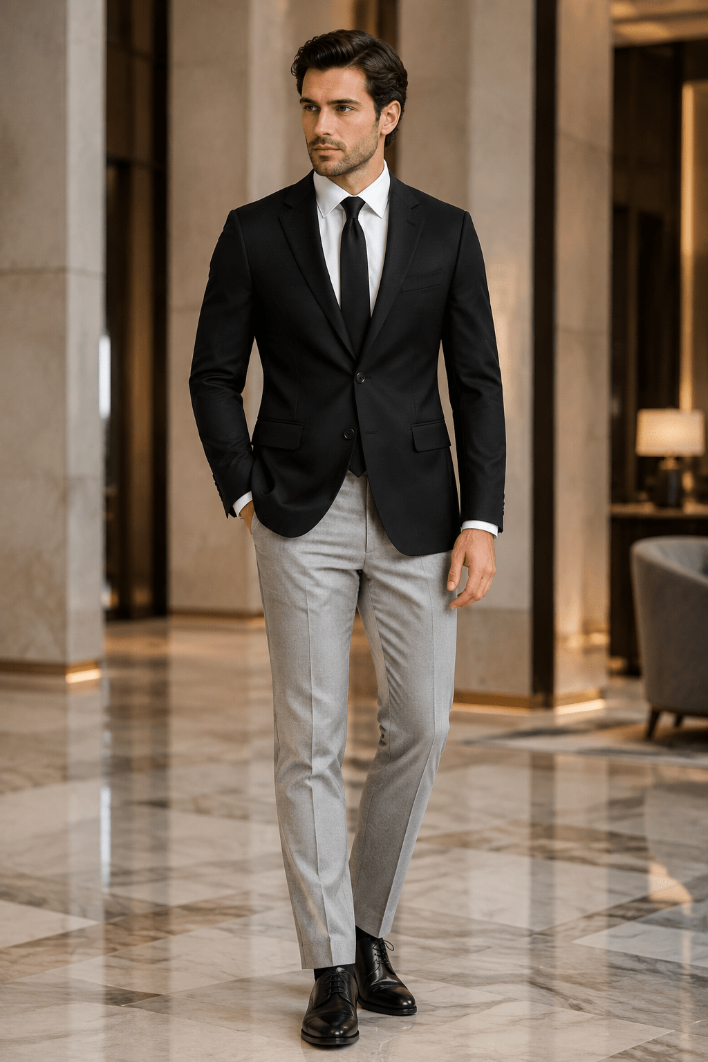 Ferera Collection Men's Black Slim Fit Suit Jacket - Upscale Men's Fashion