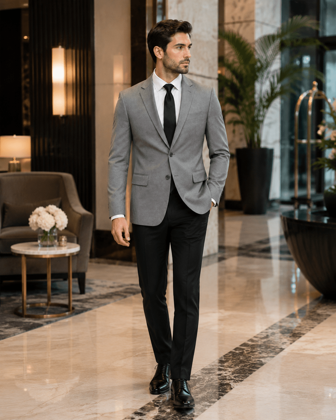 Ferera Collection Men's Light Gray Modern Fit Suit Jacket - Upscale Men's Fashion