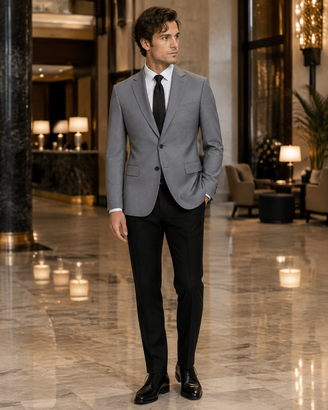 Ferera Collection Men's Light Gray Slim Fit Suit Jacket - Upscale Men's Fashion