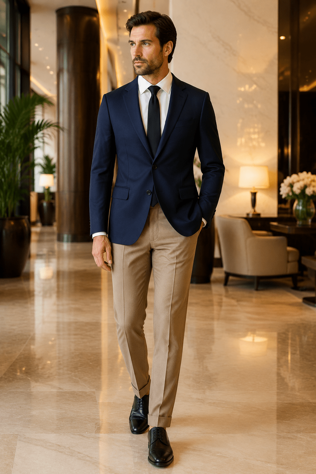 Ferera Collection Men's Navy Slim Fit Suit Jacket - Upscale Men's Fashion